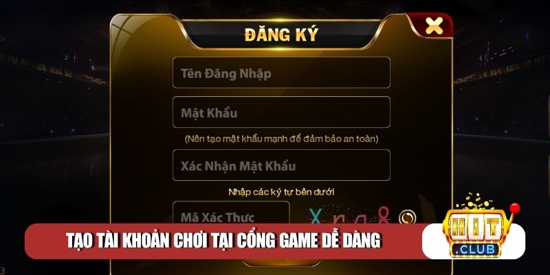 Tạo tài khoản chơi tại cổng game dễ dàng